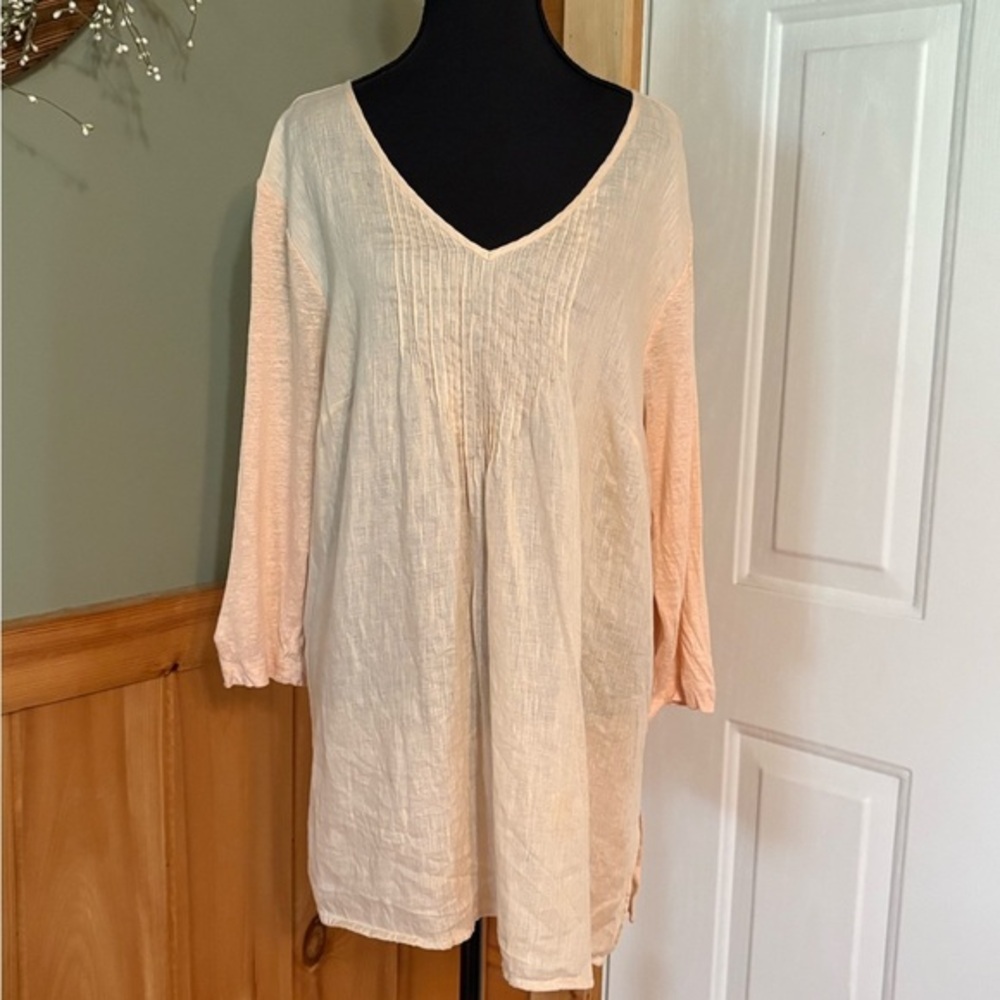 J. Jill Peach Linen Tunic Top